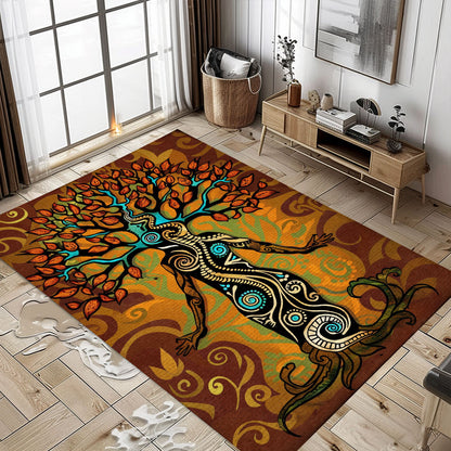 Norse Influence on Viking Area Rug with Tree of Life Motif, Personalized Carpet Viking, Viking Area Rugs for Living Room, Viking Carpet Bedroom, Popular Rug Full Size (3x5, 4x6, 5x8) V131