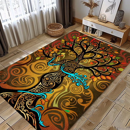 Viking Tree of Life Rug: Symbolic Tapestry, Personalized Carpet Viking, Viking Area Rugs for Living Room, Viking Carpet Bedroom, Popular Rug Full Size (3x5, 4x6, 5x8) V130