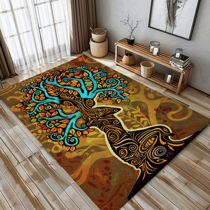 Norse Mythology-Inspired Viking Area Rug with Intricate Design, Personalized Carpet Viking, Viking Area Rugs for Living Room, Viking Carpet Bedroom, Popular Rug Full Size (3x5, 4x6, 5x8) V129