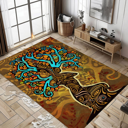 Norse Mythology-Inspired Viking Area Rug with Intricate Design, Personalized Carpet Viking, Viking Area Rugs for Living Room, Viking Carpet Bedroom, Popular Rug Full Size (3x5, 4x6, 5x8) V129