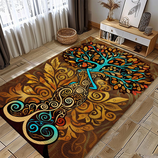 Mythological Tree of Life Viking Rug for Living Space, Personalized Carpet Viking, Viking Area Rugs for Living Room, Viking Carpet Bedroom, Popular Rug Full Size (3x5, 4x6, 5x8) V128