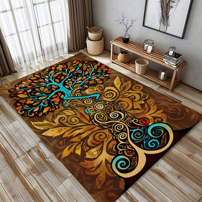 Mythological Tree of Life Viking Rug for Living Space, Personalized Carpet Viking, Viking Area Rugs for Living Room, Viking Carpet Bedroom, Popular Rug Full Size (3x5, 4x6, 5x8) V128