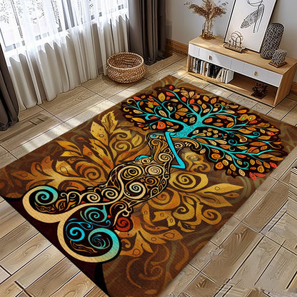 Mythological Tree of Life Viking Rug for Living Space, Personalized Carpet Viking, Viking Area Rugs for Living Room, Viking Carpet Bedroom, Popular Rug Full Size (3x5, 4x6, 5x8) V128