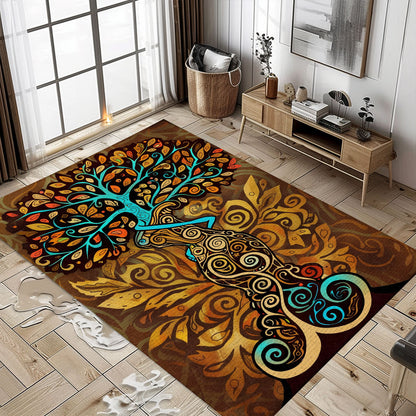 Mythological Tree of Life Viking Rug for Living Space, Personalized Carpet Viking, Viking Area Rugs for Living Room, Viking Carpet Bedroom, Popular Rug Full Size (3x5, 4x6, 5x8) V128