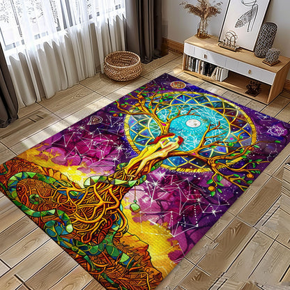 Viking Area Rug Featuring Mythical Tree of Life Motif, Personalized Carpet Viking, Viking Area Rugs for Living Room, Viking Carpet Bedroom, Popular Rug Full Size (3x5, 4x6, 5x8) V138