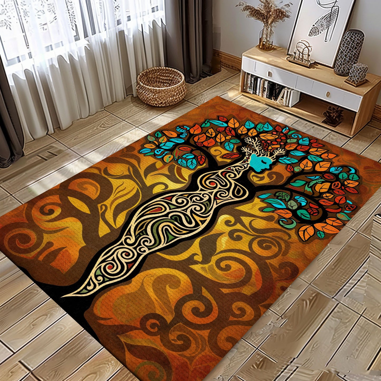 Viking Area Rug Featuring Tree of Life Design, Personalized Carpet Viking, Viking Area Rugs for Living Room, Viking Carpet Bedroom, Popular Rug Full Size (3x5, 4x6, 5x8) V126