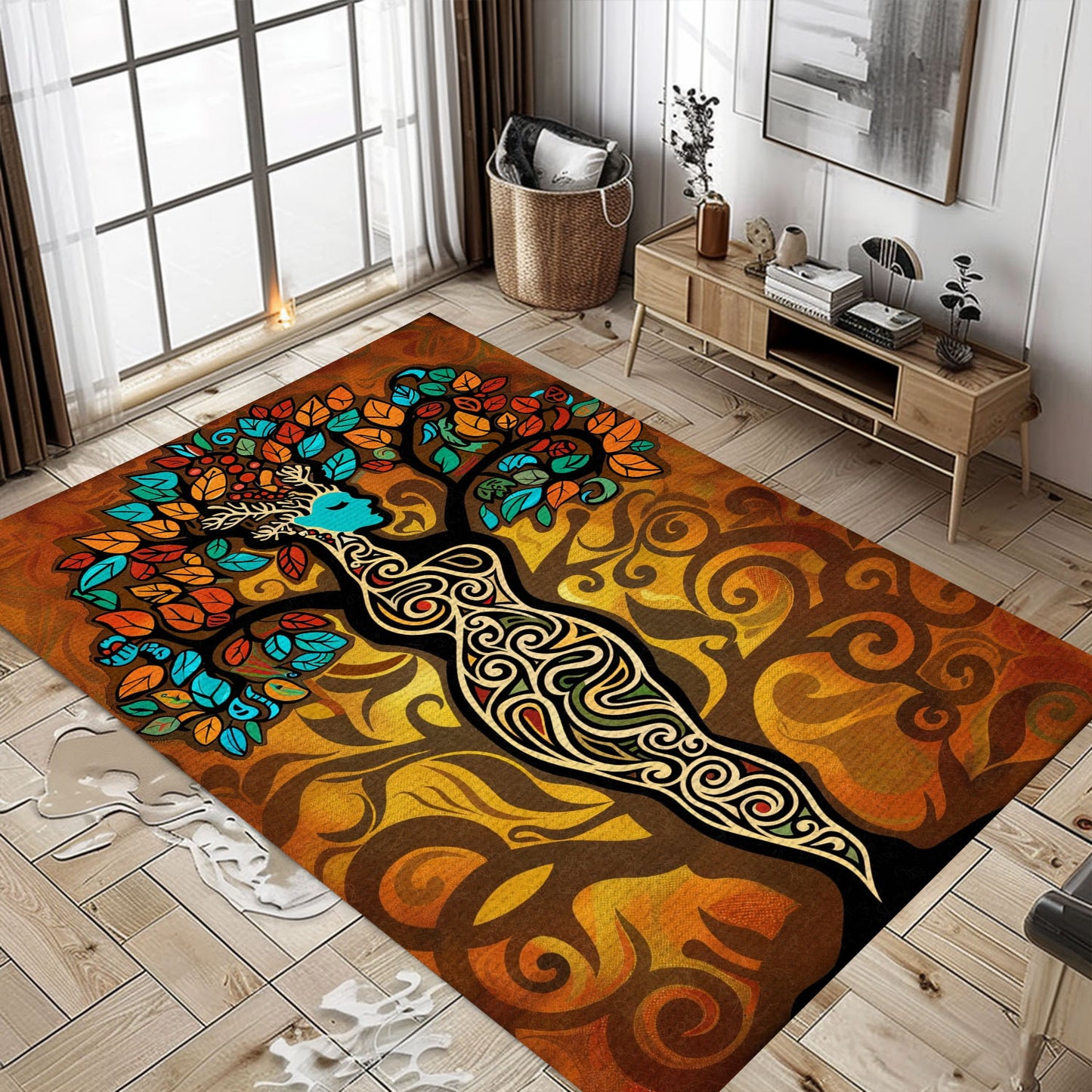 Viking Area Rug Featuring Tree of Life Design, Personalized Carpet Viking, Viking Area Rugs for Living Room, Viking Carpet Bedroom, Popular Rug Full Size (3x5, 4x6, 5x8) V126