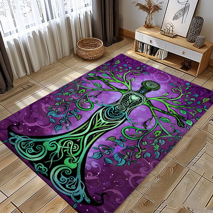 Mythical Viking Tree of Life Rug: Norse Influence, Personalized Carpet Viking, Viking Area Rugs for Living Room, Viking Carpet Bedroom, Popular Rug Full Size (3x5, 4x6, 5x8) V125