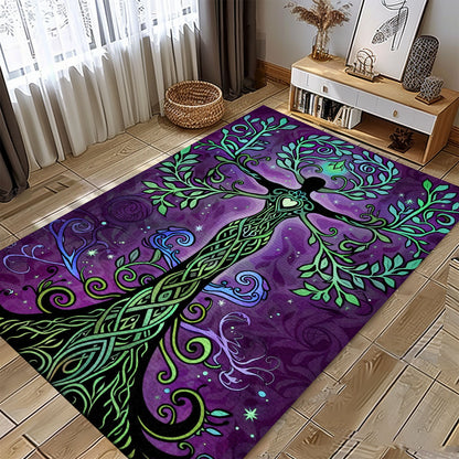 Intricate Viking Area Rug Depicting Tree of Life Symbolism, Personalized Carpet Viking, Viking Area Rugs for Living Room, Viking Carpet Bedroom, Popular Rug Full Size (3x5, 4x6, 5x8) V124