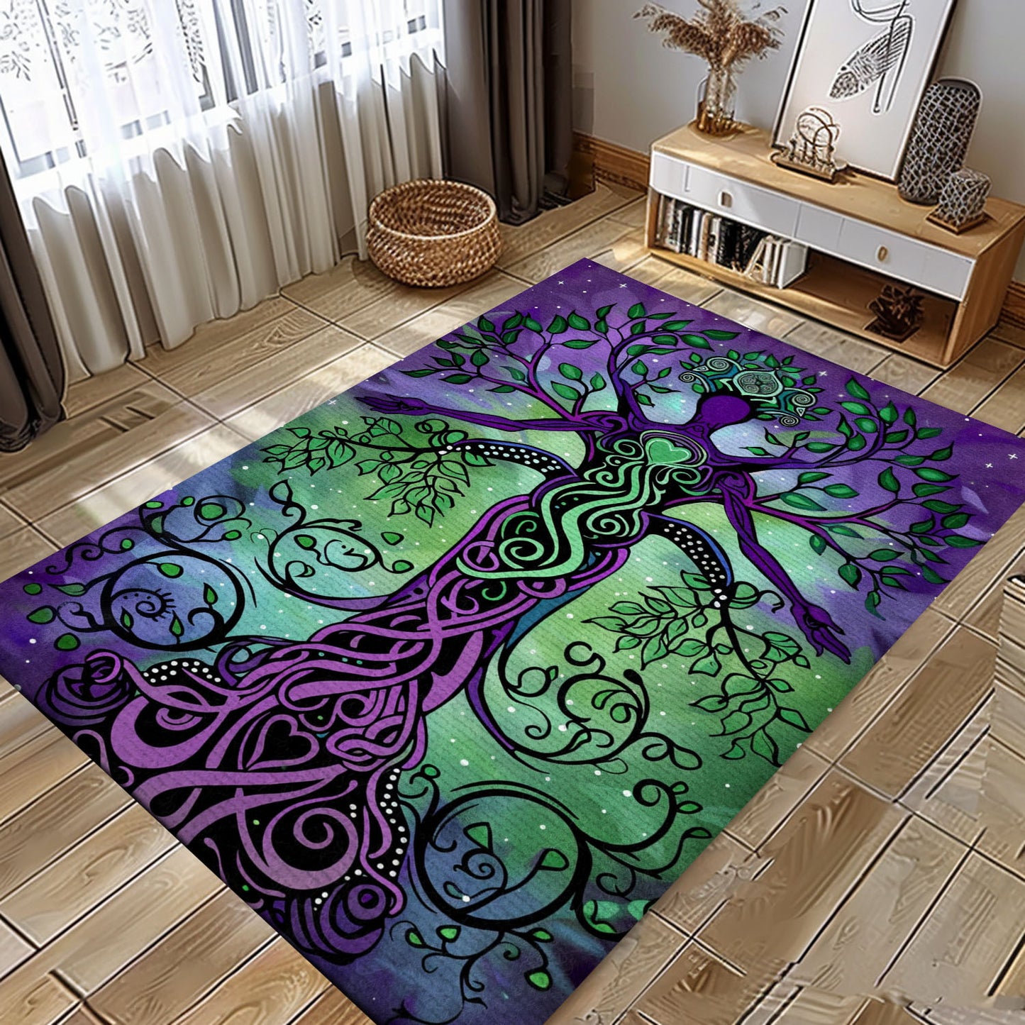 Unique Viking Tree of Life Rug for Home Decor, Personalized Carpet Viking, Viking Area Rugs for Living Room, Viking Carpet Bedroom, Popular Rug Full Size (3x5, 4x6, 5x8) V123