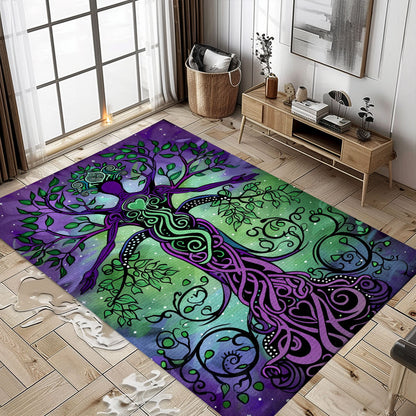 Unique Viking Tree of Life Rug for Home Decor, Personalized Carpet Viking, Viking Area Rugs for Living Room, Viking Carpet Bedroom, Popular Rug Full Size (3x5, 4x6, 5x8) V123