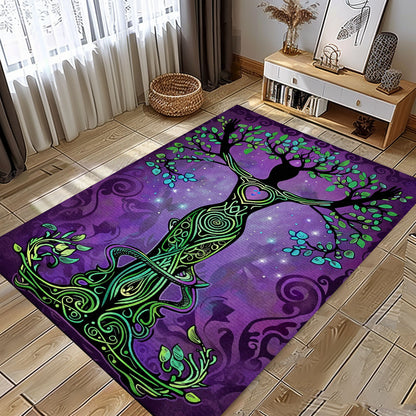 Norse Mythology Inspired Viking Rug with Tree of Life Motif, Personalized Carpet Viking, Viking Area Rugs for Living Room, Viking Carpet Bedroom, Popular Rug Full Size (3x5, 4x6, 5x8) V122