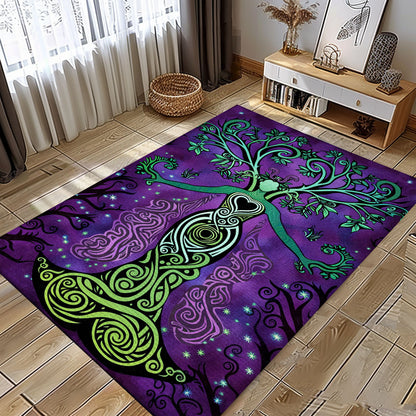 Viking Tree of Life Rug: Mythological Decor for Bedroom and Living Room, Personalized Carpet Viking, Popular Rug Full Size (3x5, 4x6, 5x8) V121