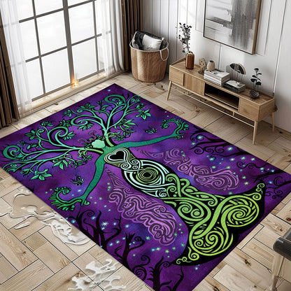 Viking Tree of Life Rug: Mythological Decor for Bedroom and Living Room, Personalized Carpet Viking, Popular Rug Full Size (3x5, 4x6, 5x8) V121