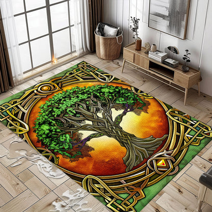 Symbolic Norse Influence on Viking Area Rug with Tree of Life, Personalized Carpet Viking, Viking Area Rugs for Living Room, Viking Carpet Bedroom, Popular Rug Full Size (3x5, 4x6, 5x8) V120