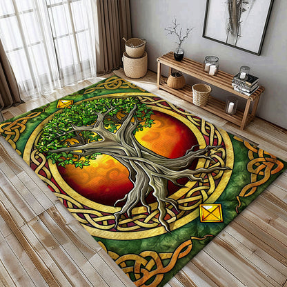 Viking Tree of Life Rug: Mythological Tapestry for Home, Personalized Carpet Viking, Viking Area Rugs for Living Room, Viking Carpet Bedroom, Popular Rug Full Size (3x5, 4x6, 5x8) V119