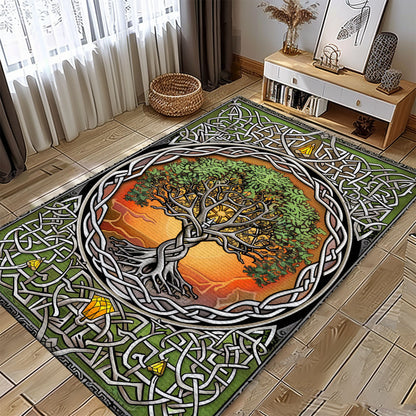 Norse Mythology Influence on Viking Tree of Life Area Rug, Personalized Carpet Viking, Viking Area Rugs for Living Room, Viking Carpet Bedroom, Popular Rug Full Size (3x5, 4x6, 5x8) V114