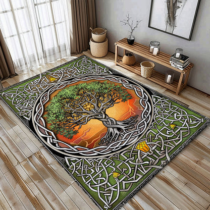 Norse Mythology Influence on Viking Tree of Life Area Rug, Personalized Carpet Viking, Viking Area Rugs for Living Room, Viking Carpet Bedroom, Popular Rug Full Size (3x5, 4x6, 5x8) V114