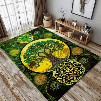 Symbolic Norse-Inspired Rug with Viking Tree of Life, Personalized Carpet Viking, Viking Area Rugs for Living Room, Viking Carpet Bedroom, Popular Rug Full Size (3x5, 4x6, 5x8) V108