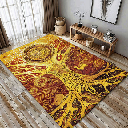 Norse Mythology Influence on Viking Tree of Life Rug, Personalized Carpet Viking, Viking Area Rugs for Living Room, Viking Carpet Bedroom, Popular Rug Full Size (3x5, 4x6, 5x8) V106