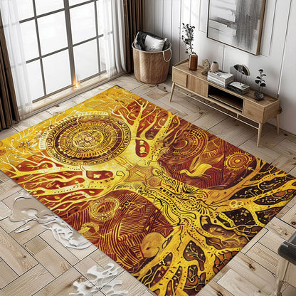 Norse Mythology Influence on Viking Tree of Life Rug, Personalized Carpet Viking, Viking Area Rugs for Living Room, Viking Carpet Bedroom, Popular Rug Full Size (3x5, 4x6, 5x8) V106