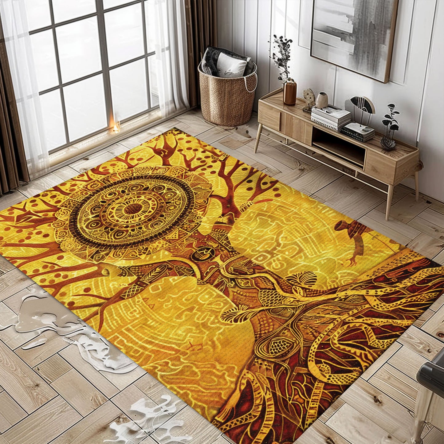 Intricate Viking Rug Featuring Tree of Life Symbolism, Personalized Carpet Viking, Viking Area Rugs for Living Room, Viking Carpet Bedroom, Popular Rug Full Size (3x5, 4x6, 5x8) V104