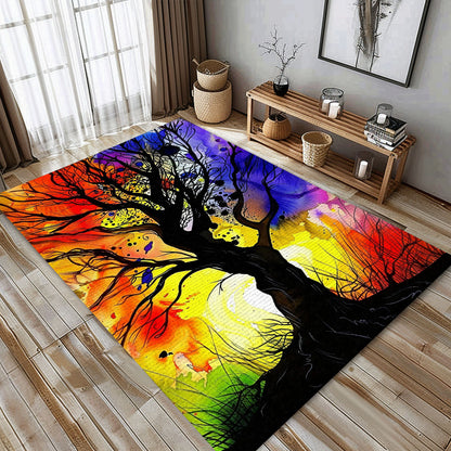 Viking Tree of Life Rug: Symbolic Norse Mythology Design, Personalized Carpet Viking, Viking Area Rugs for Living Room, Viking Carpet Bedroom, Popular Rug Full Size (3x5, 4x6, 5x8) V103