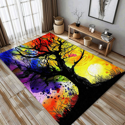 Norse-Inspired Viking Tree of Life Rug: Bedroom and Living Room Decor, Personalized Carpet Viking, Popular Rug Full Size (3x5, 4x6, 5x8) V101