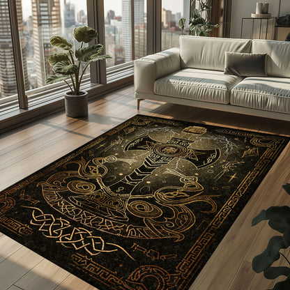 Intricate Viking Celtic Rug - Premium Norse Mythology Decor, Viking Rug, Personalized Carpet Viking Full Size for Viking Lovers