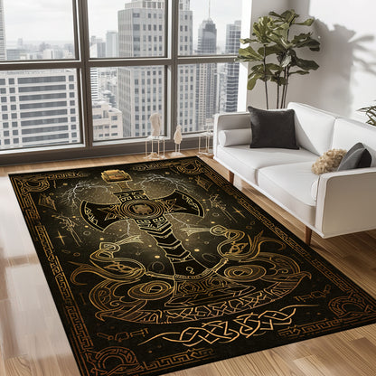 Intricate Viking Celtic Rug - Premium Norse Mythology Decor, Viking Rug, Personalized Carpet Viking Full Size for Viking Lovers