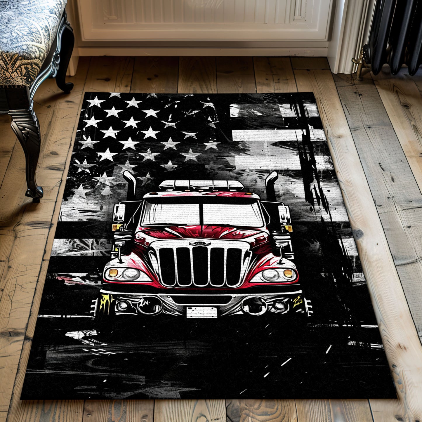 Personalized Firefighter Courage and Bravery Area Rug: Inspire Heroic Actions at Home, Firefighter Rugs for Living Room Bedroom, Firefighter Rectangular Rugs Full Size FR53