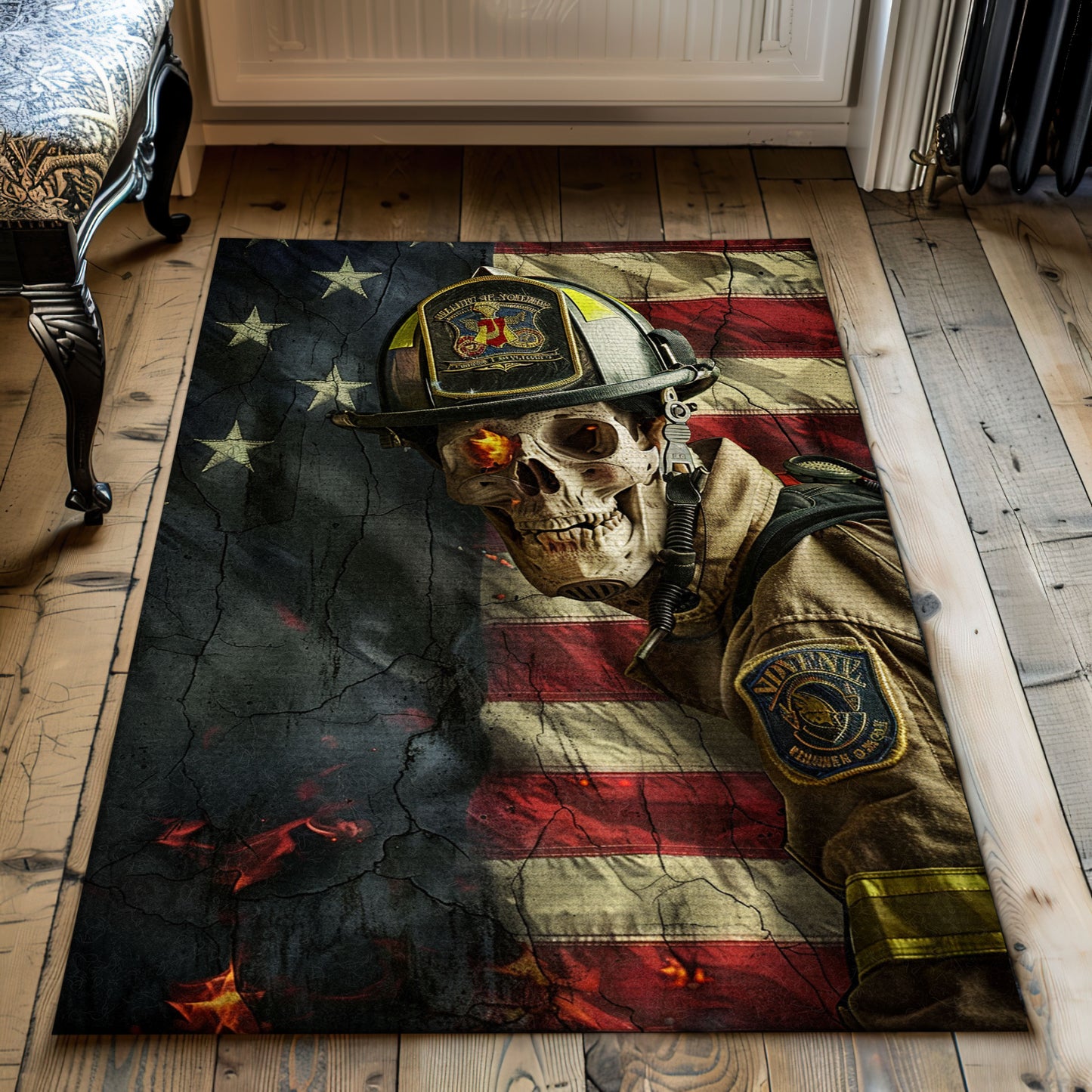 Colorful Firefighter Truck Area Rug: Make a Bold Statement in Your Home, Firefighter Rugs for Living Room Bedroom, Firefighter Rectangular Rugs Full Size FR20