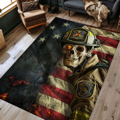 Colorful Firefighter Truck Area Rug: Make a Bold Statement in Your Home, Firefighter Rugs for Living Room Bedroom, Firefighter Rectangular Rugs Full Size FR20