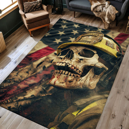 Heroic Firefighter Truck Print Rug: Pay Homage to Firefighting Heroes, Firefighter Rugs for Living Room Bedroom, Firefighter Rectangular Rugs Full Size FR19