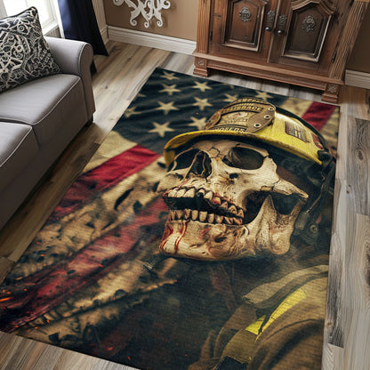 Heroic Firefighter Truck Print Rug: Pay Homage to Firefighting Heroes, Firefighter Rugs for Living Room Bedroom, Firefighter Rectangular Rugs Full Size FR19