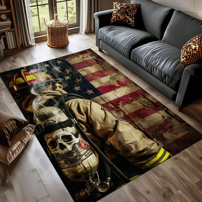 Vibrant Firefighter Truck Theme Rug: Bring Energy to Your Living Space, Firefighter Rugs for Living Room Bedroom, Firefighter Rectangular Rugs Full Size FR18