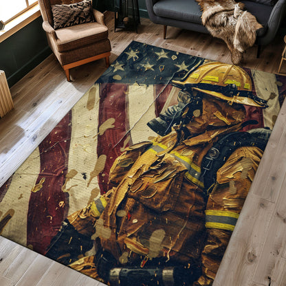 Colorful Firefighter Theme Rug: Bring Heroism to Your Living Space, Firefighter Rugs for Living Room Bedroom, Firefighter Rectangular Rugs Full Size FR39