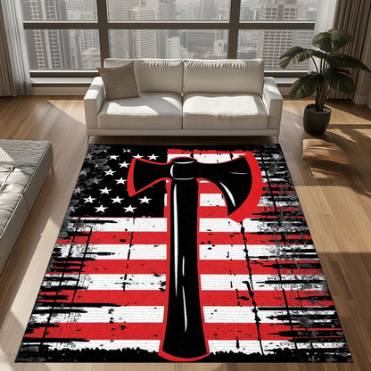 Vibrant Custom Firefighter Rectangular Rugs: Add Style to Your Space, Firefighter Rugs for Living Room Bedroom, Firefighter Rectangular Rugs Full Size FR122